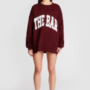 The Bar Burgundy Sweatshirt with White Lettering